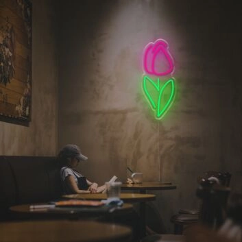 Tulpe LED-Neonschild für Café oder Wohnzimmer