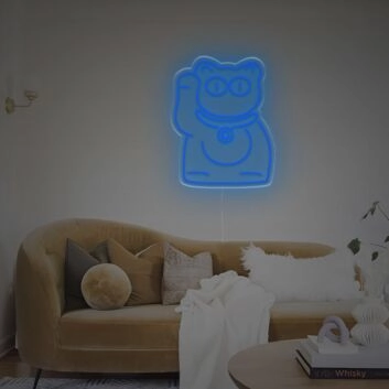 winkende Glückskatze LED-Neonschild Wohnzimmer