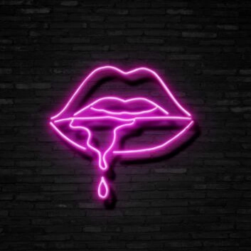 Lippen mit Tropfen LED-Neonschild für Bar Club