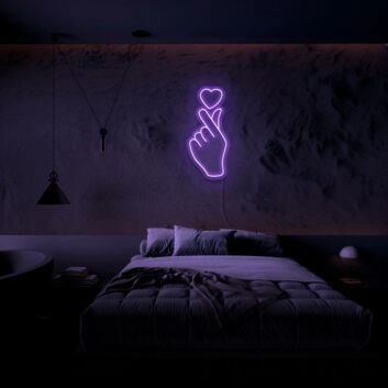Handgeste mit Herzsymbol LED-Neonschild für Schlafzimmer Wohnzimmer