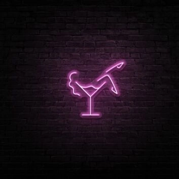 Cocktailglas mit Tänzerin LED-Neonschild für Bar Club
