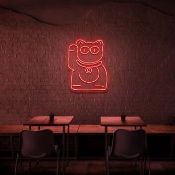 Glückskatze LED-Neonschild für Cafe Restaurant