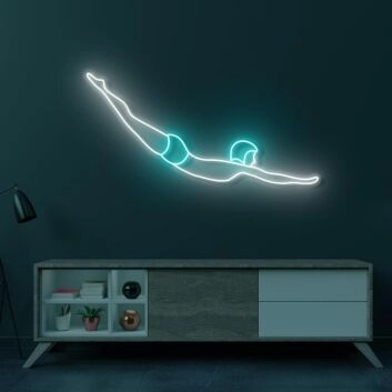 Turmspringer Silhouette LED-Neonschild für Wohnzimmer und Sportstudio