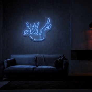 schwebende Figur im Weltraum LED-Neonschild Wohnzimmer Studio