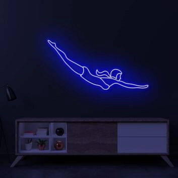 springende Schwimmerin LED-Neonschild Wohnzimmer Sportstudio