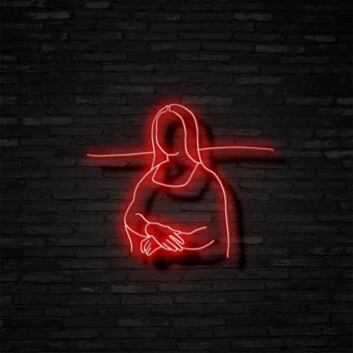 Porträt einer Frau im Stil der Mona Lisa LED-Neonschild für Wohnzimmer Kunstgalerie