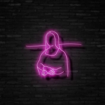 Porträt einer Frau im Stil der Mona Lisa LED-Neonschild für Wohnzimmer Kunstgalerie