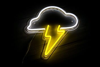 Gewitterwolke mit Blitz LED-Neonschild für Bar und Wohnzimmer