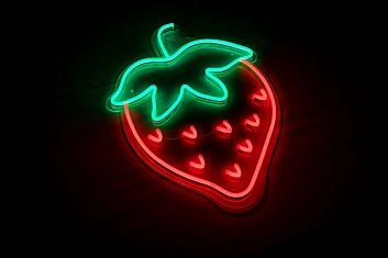 Erdbeere LED-Neonschild für Café und Küche
