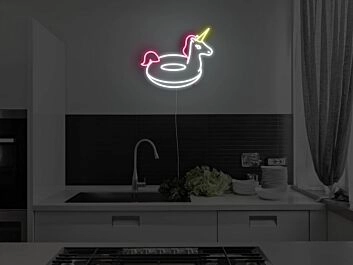 Einhorn Schwimmring LED-Neonschild für Kinderzimmer und Wohnzimmer