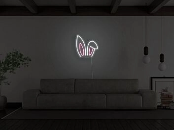 Hasenohren LED-Neonschild Wohnzimmer Kinderzimmer
