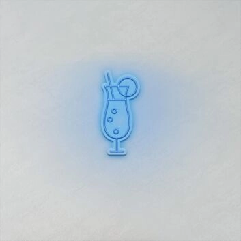 Cocktailglas mit Zitrone LED-Neonschild für Bar Club
