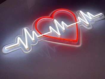Herz mit EKG-Linie LED-Neonschild Wohnzimmer Schlafzimmer