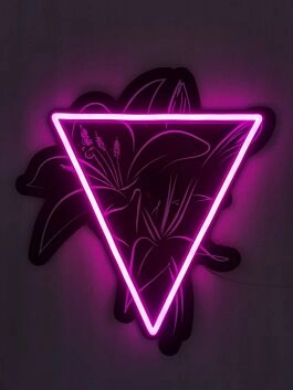 Lilienblume im Dreieck LED-Neonschild Schlafzimmer Wohnzimmer
