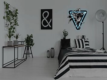 Lilienblume im Dreieck LED-Neonschild Schlafzimmer Wohnzimmer