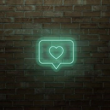 Herz Symbol in Sprechblase LED-Neonschild Wohnzimmer Café