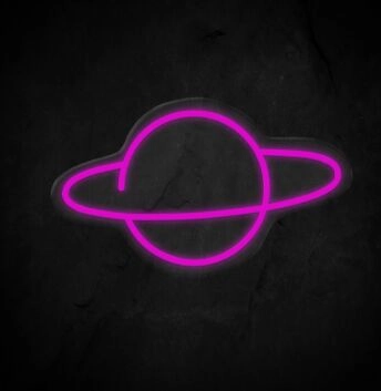 Planet mit Ring LED-Neonschild Wohnzimmer Kinderzimmer