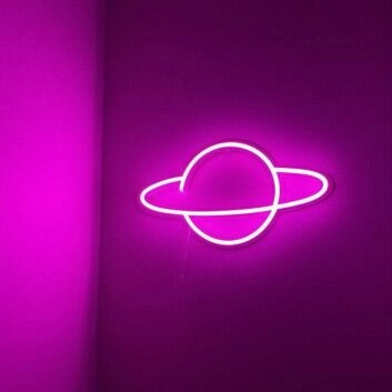 Planet mit Ring LED-Neonschild Wohnzimmer Kinderzimmer