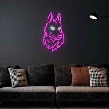Wolfkopf LED-Neonschild für Wohnzimmer und Bar