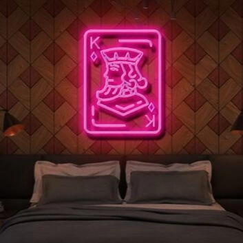Karo König Spielkarte LED-Neonschild für Schlafzimmer oder Bar