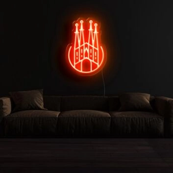 Sagrada Familia Silhouette LED-Neonschild für Wohnzimmer oder Bar