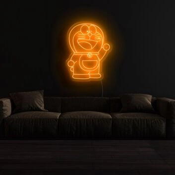 Comicfigur Katze-Roboter LED-Neonschild Wohnzimmer Kinderzimmer