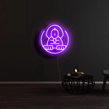 Meditierende Figur LED-Neonschild für Wohnzimmer oder Yoga Studio