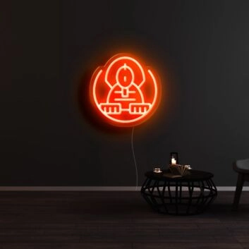 Meditierende Figur LED-Neonschild für Wohnzimmer oder Yoga Studio