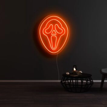 Schrei-Maske LED-Neonschild für Bar oder Halloween Party