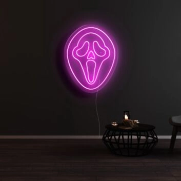 Schrei-Maske LED-Neonschild für Bar oder Halloween Party