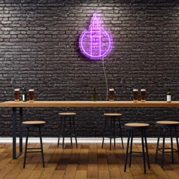Kirchturm im Kreis LED-Neonschild für Bar und Pub
