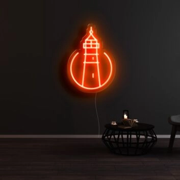 Leuchtturm LED-Neonschild für Wohnzimmer oder Bar