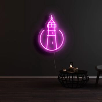 Leuchtturm LED-Neonschild für Wohnzimmer oder Bar