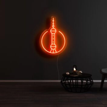 Berliner Fernsehturm LED-Neonschild Wohnzimmer Büro