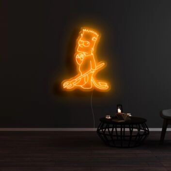 Comicfigur mit Dreizack LED-Neonschild Wohnzimmer Bar