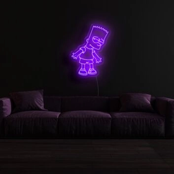 Comicfigur Junge mit stacheligen Haaren LED-Neonschild Wohnzimmer Gamingzimmer