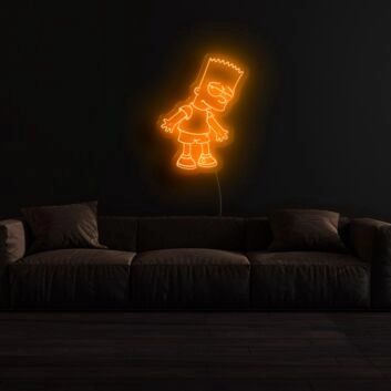 Comicfigur Junge mit stacheligen Haaren LED-Neonschild Wohnzimmer Gamingzimmer