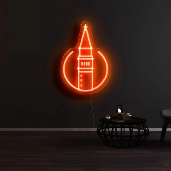 Turm mit Spitzdach LED-Neonschild Wohnzimmer Bar