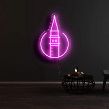Turm mit Spitzdach LED-Neonschild Wohnzimmer Bar