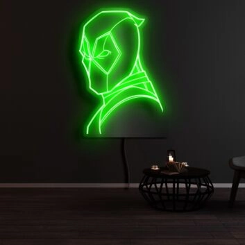 Maske eines Comic-Superhelden LED-Neonschild für Wohnzimmer Gamingzimmer