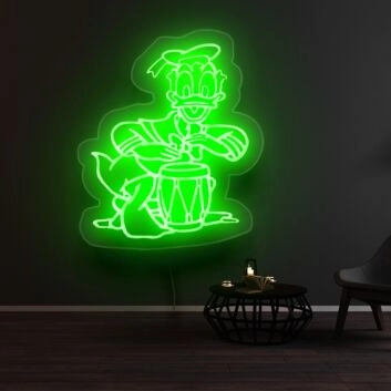 Comicfigur mit Trommel LED-Neonschild Wohnzimmer Kinderzimmer
