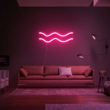Wellenlinien LED-Neonschild für Wohnzimmer Lounge