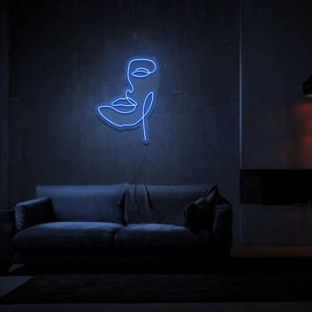Abstraktes Gesicht LED-Neonschild für Wohnzimmer oder Atelier