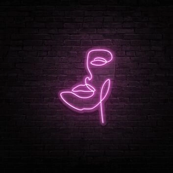 Abstraktes Gesicht LED-Neonschild für Wohnzimmer oder Atelier