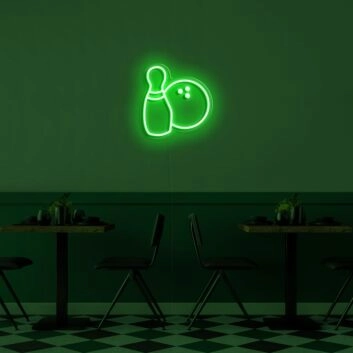 Bowlingkugel und Pin LED-Neonschild für Bowlingbahn und Freizeitraum