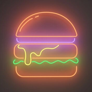 Hamburger LED-Neonschild für Restaurant Imbiss