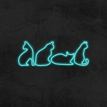 Katzen Silhouette LED-Neonschild Wohnzimmer Haustierladen