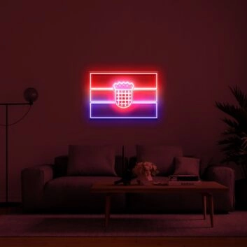 Kroatische Flagge mit Wappen LED-Neonschild für Wohnzimmer Bar