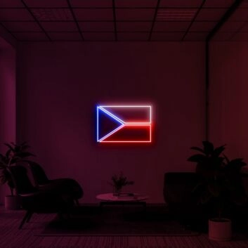 Tschechische Flagge LED-Neonschild für Wohnzimmer Büro