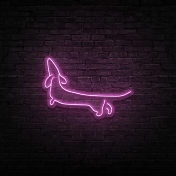 Dackel Silhouette LED-Neonschild Wohnzimmer Haustierladen
